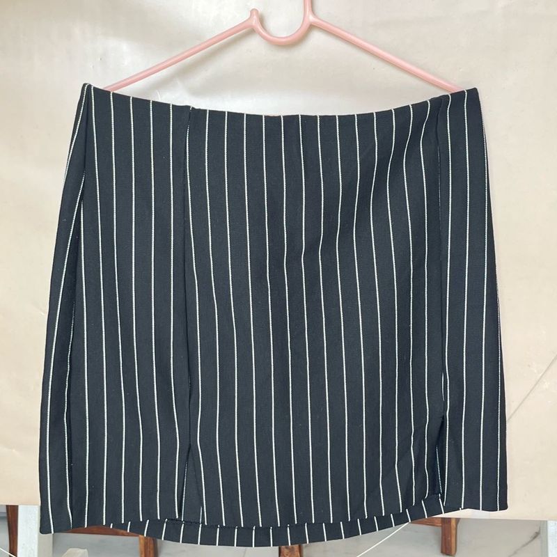 Striped Black Mini Skirt