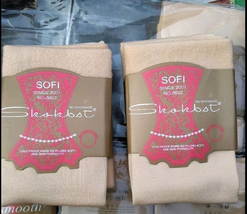 2 Pairs Velvet Socks For Women With Thumb