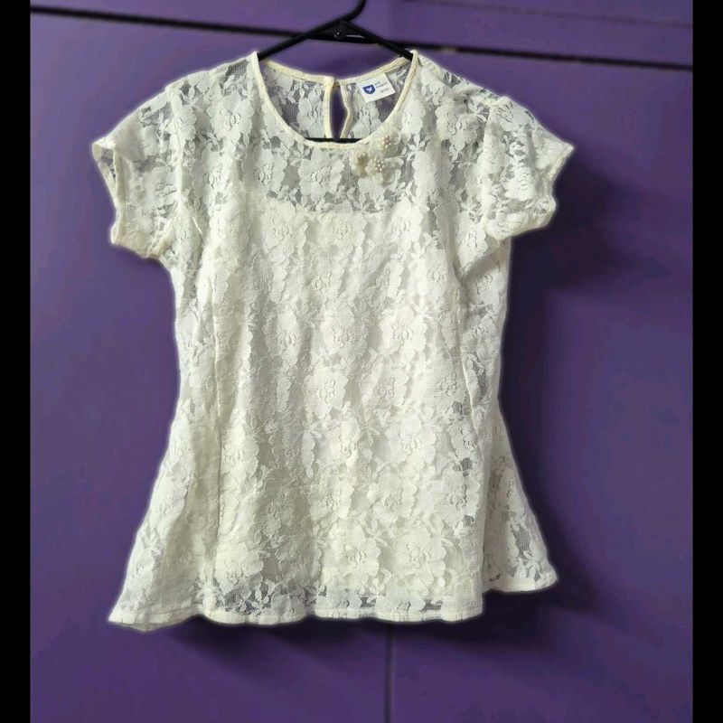 Elegant White Lace Top