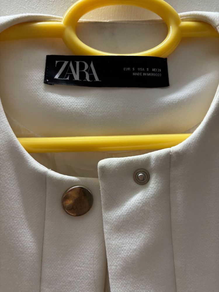 Zara Off-White Longline Blazer