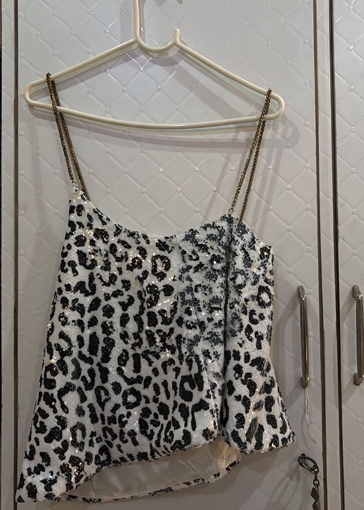 Sparkly Leopard Print Camisole Top
