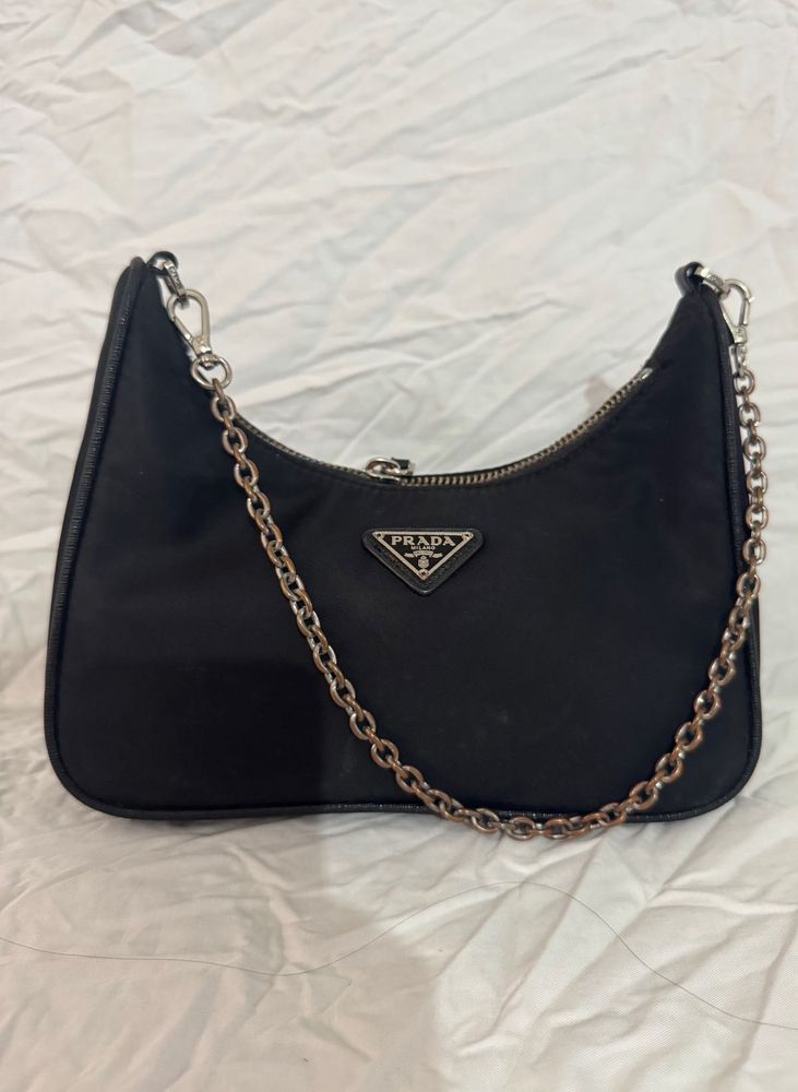 Prada Black Nylon Shoulder Bag