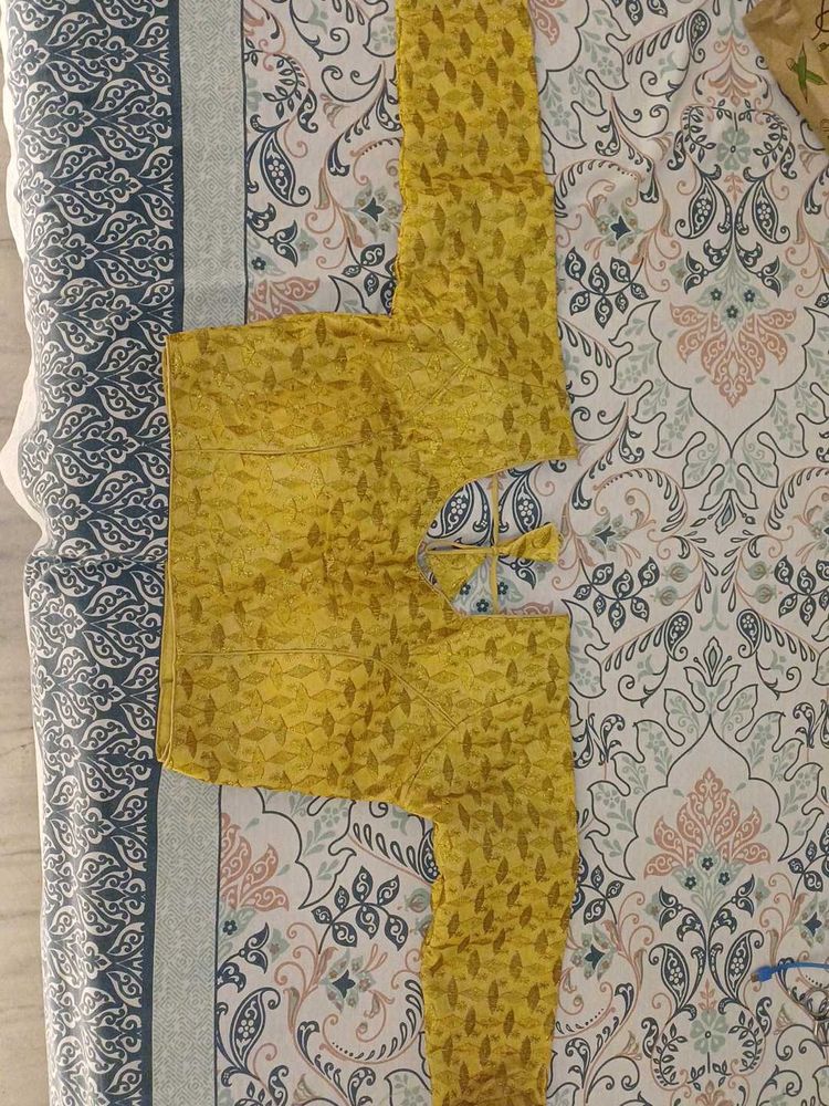 Yellow Ethnic Blouse Piece