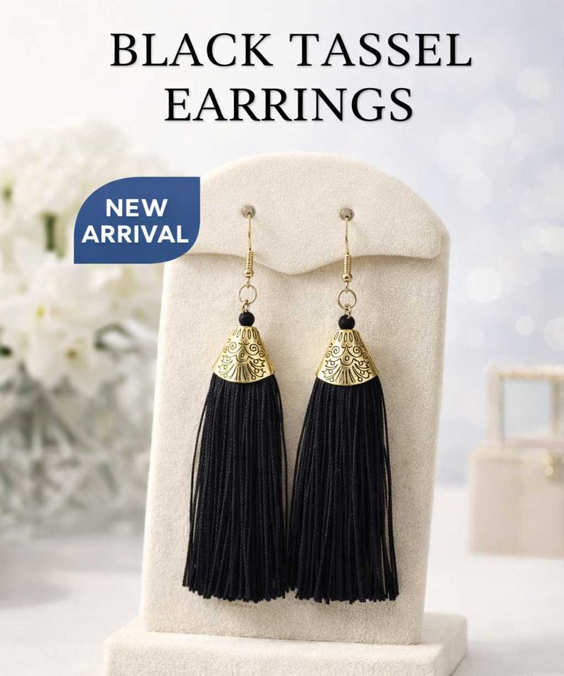 Chic Black Tassel Earrings