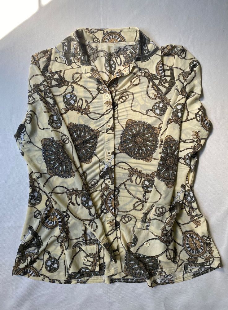 Patterned Button-Down Shirt