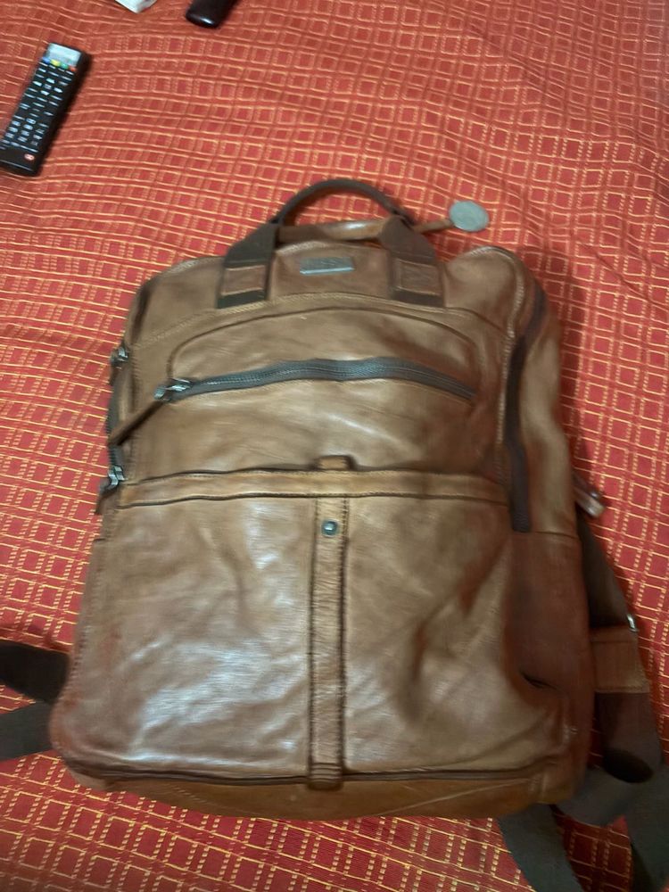 Stylish Brown Leather Backpack