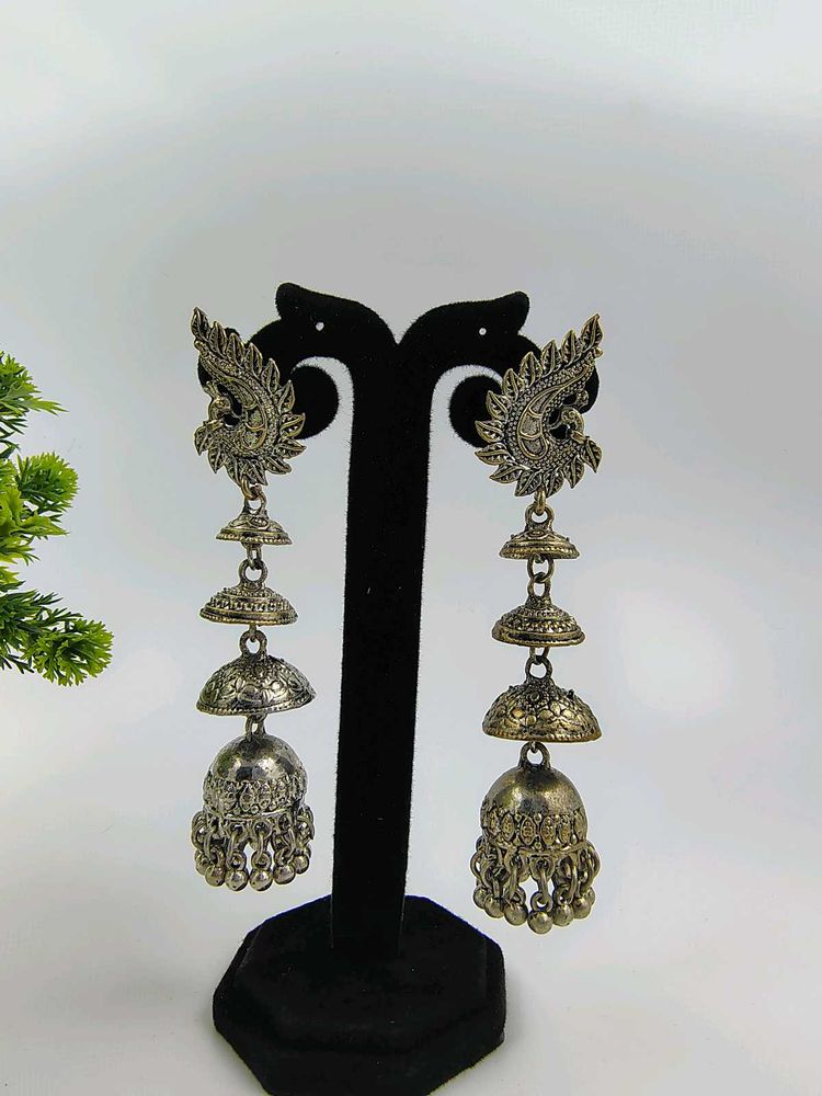 Oxidised Triple Layer Jhumka