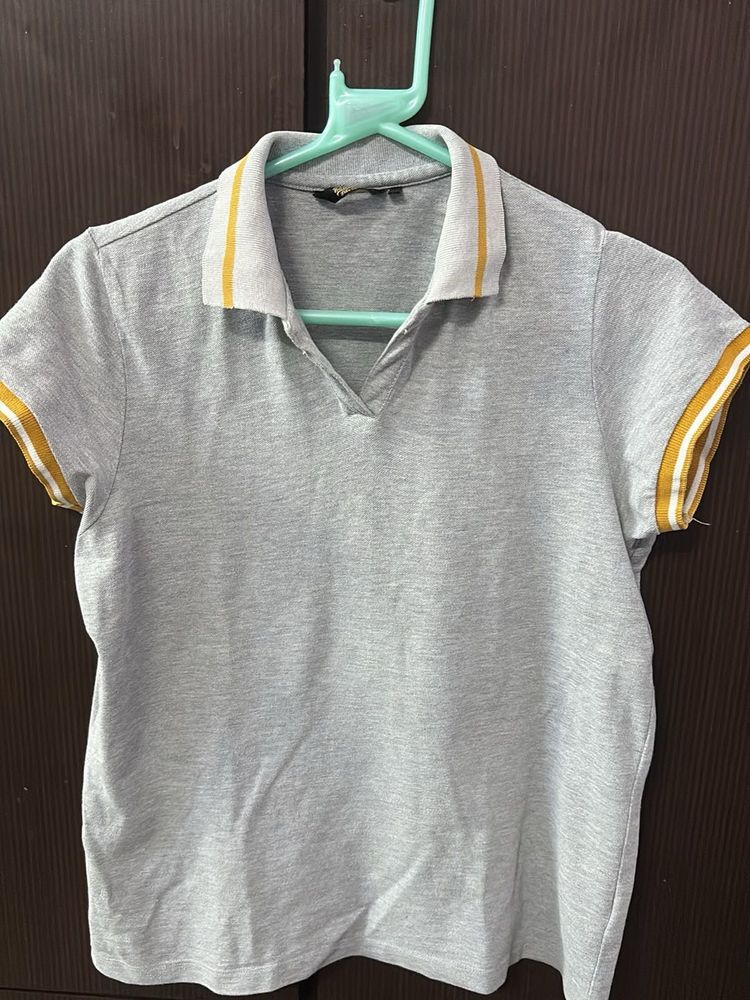 Casual Gray Polo T-Shirt