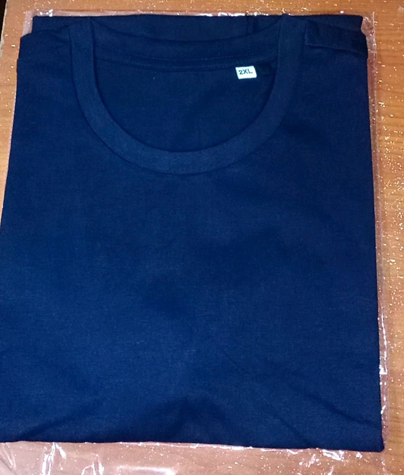 💥New Men's Premium Solid Cotton Navy Blue T-shirt