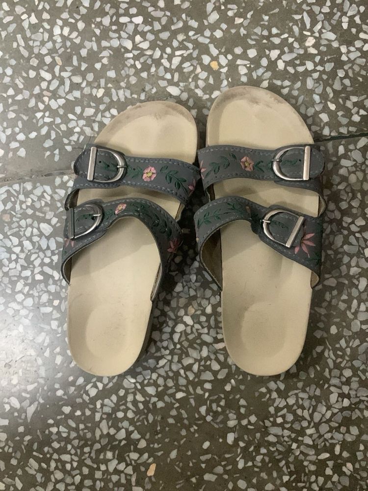 Floral Double Strap Sandals