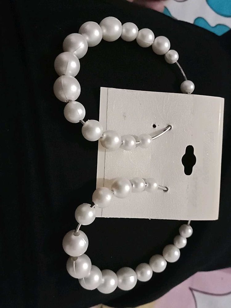 Elegant Faux Pearl Hoop Earrings