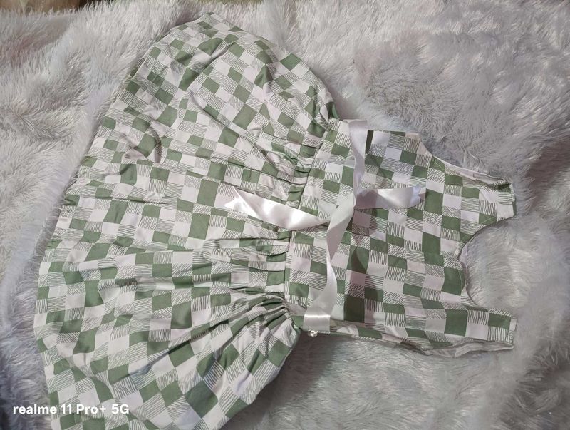 Cute Girls' Checked Summer Dress