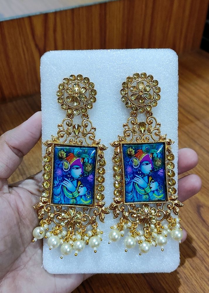 Beautiful Traditional Radha Krishna Dangle Earring