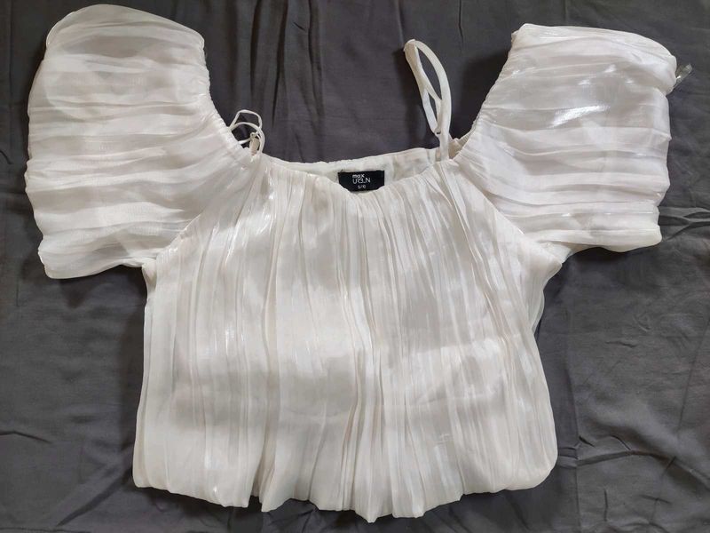 White Puff Sleeve Top