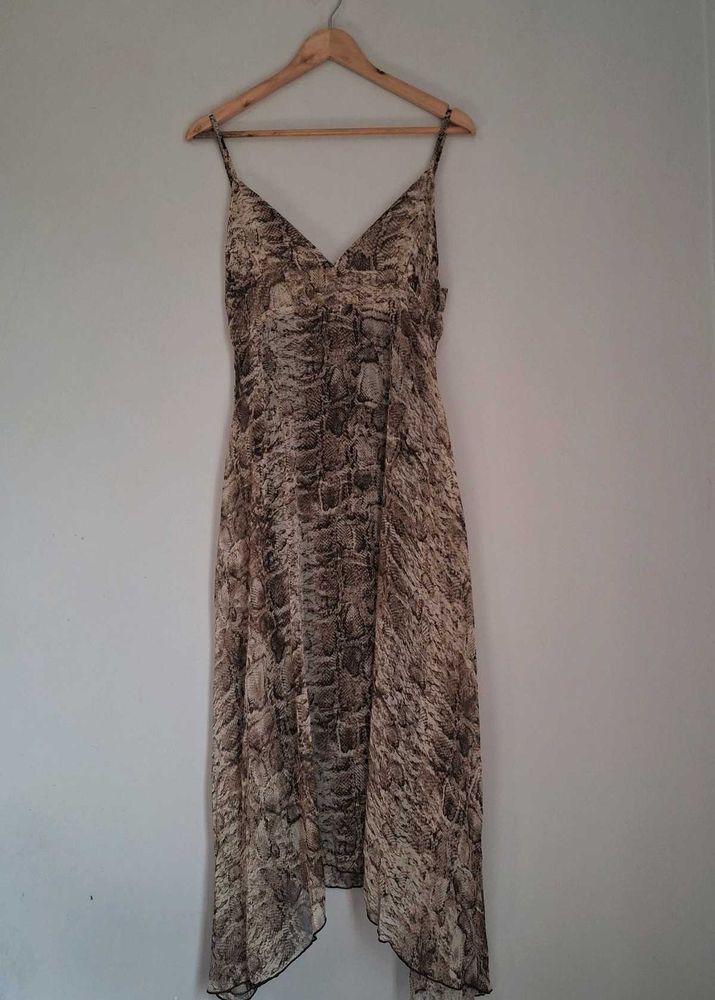 Snake Print Midi Dress