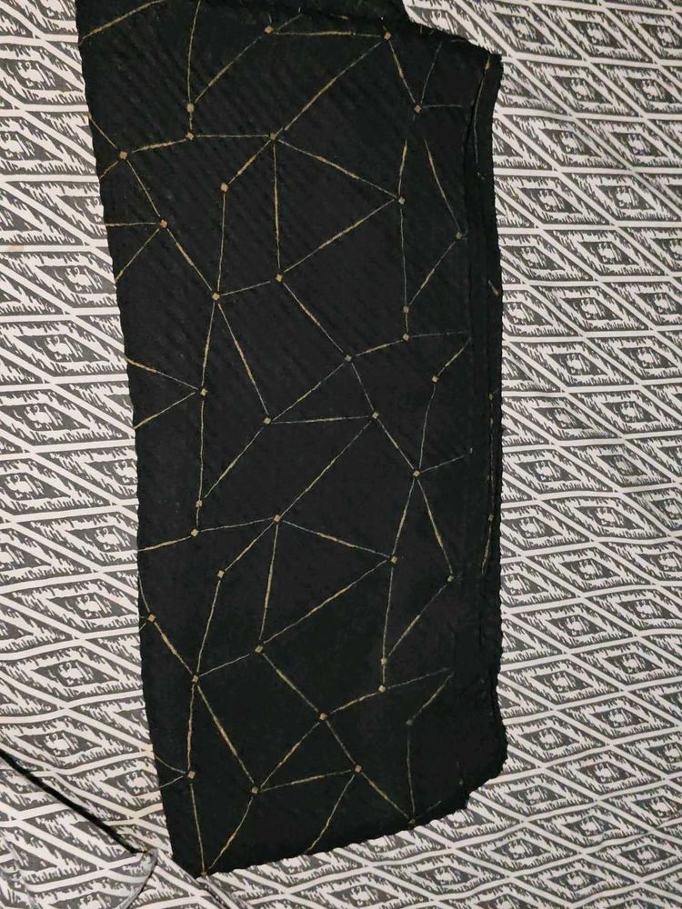 Black Dupatta with Geometric Print