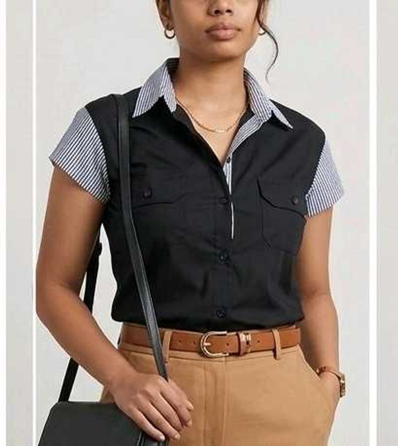Stylish Black and White Striped Shirt