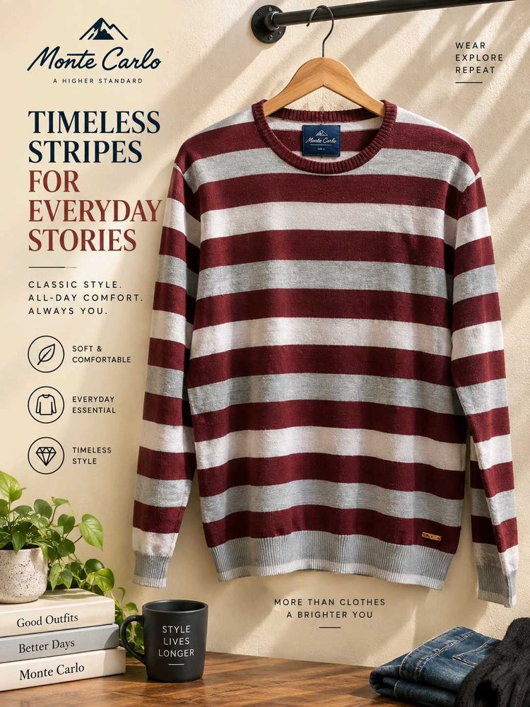 Monte Carlo Striped Sweatshirt
