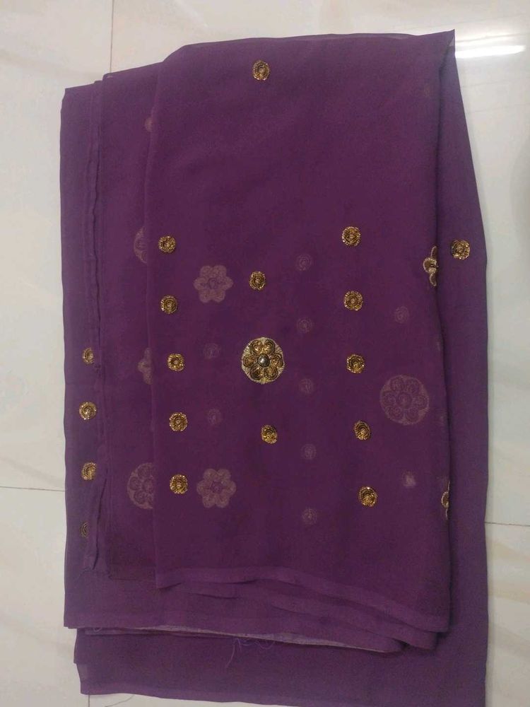 Purple Embellished Sari