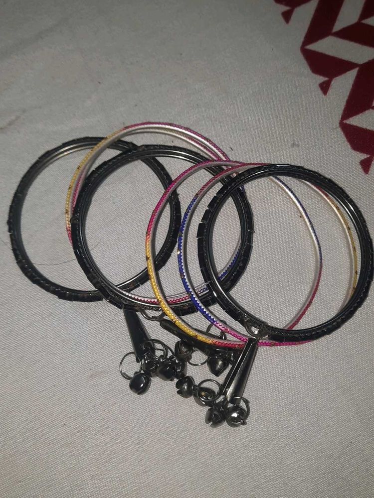 Assorted Beaded Bangles with Charms