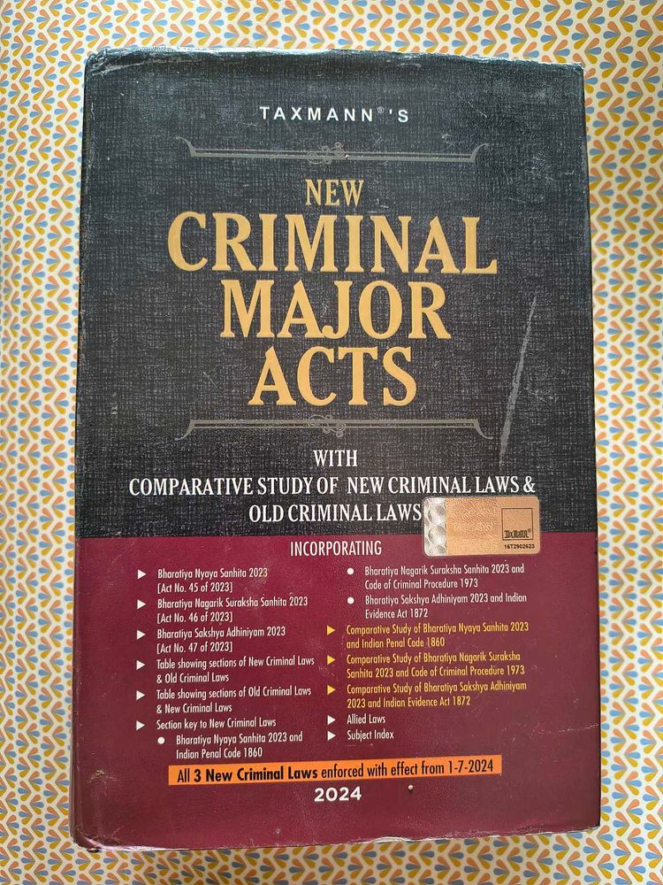 New Criminal Major Acts Book 2024