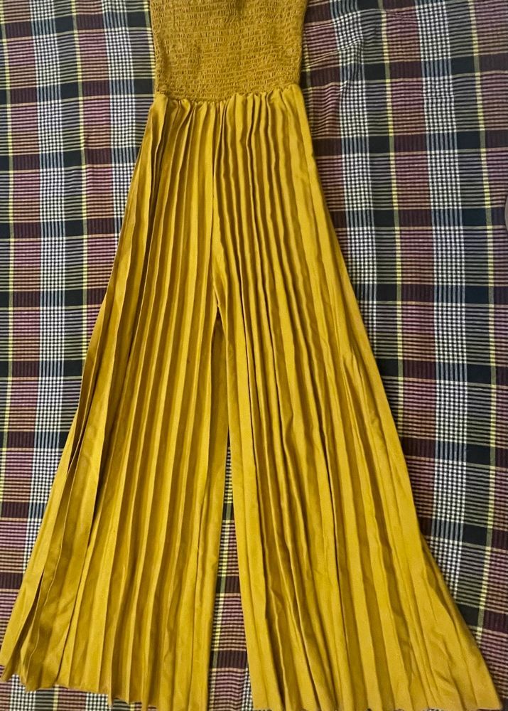 Mustard Pleated Jumpsuit
