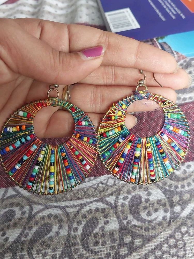 Boho Multicolor Hoop Earrings