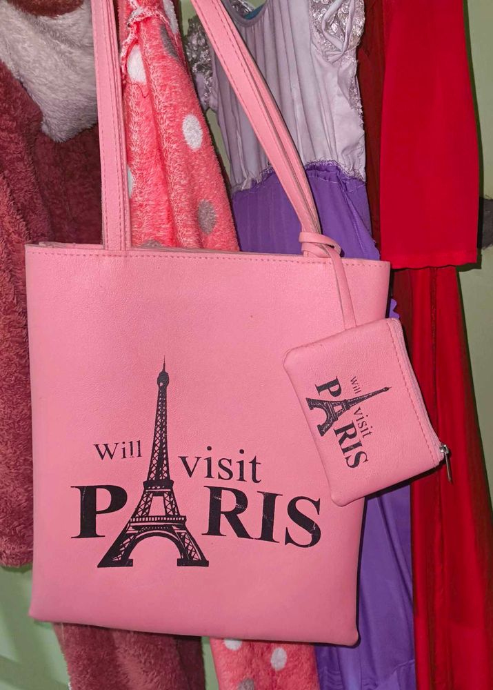 Pink Eiffel Tower Tote Bag