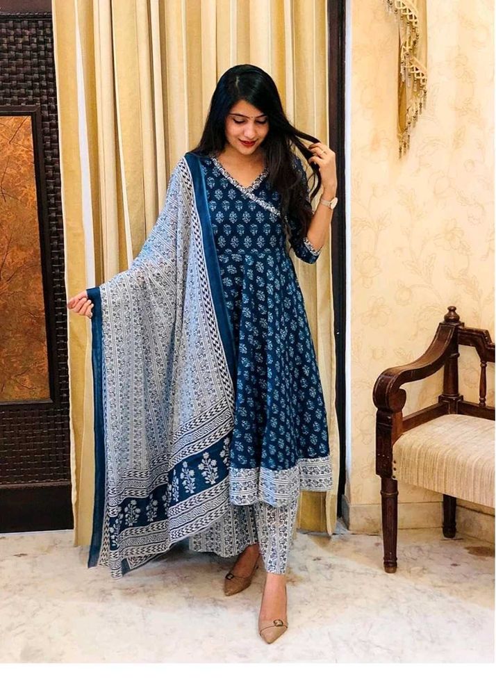 Beautiful Blue Printed Kurta Set