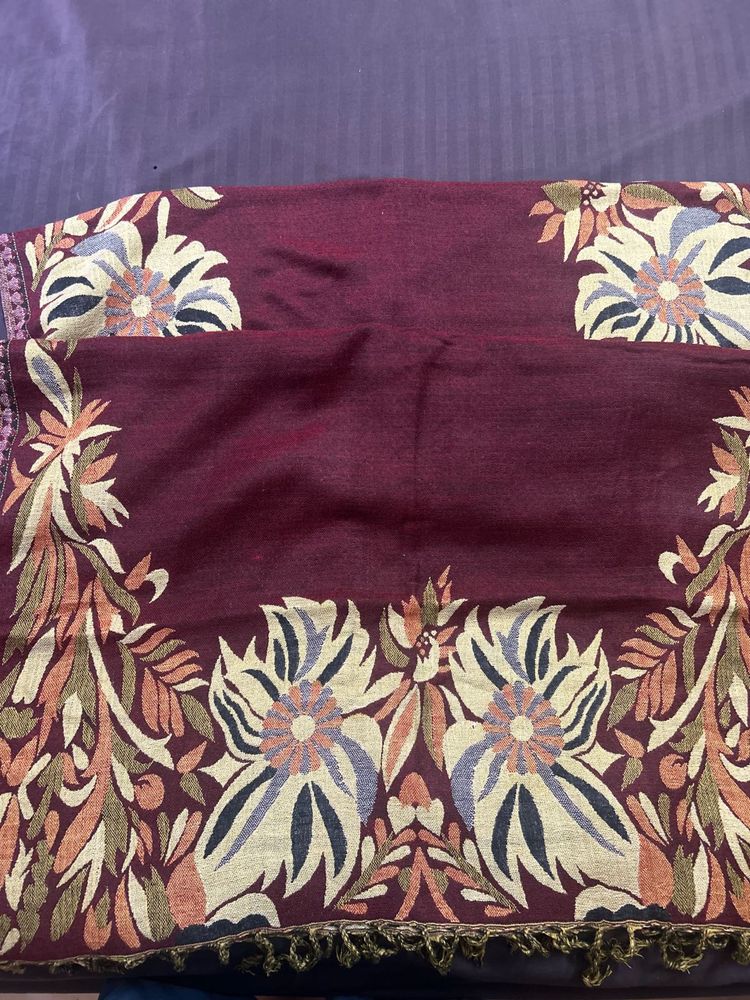 Floral Maroon Shawl for light winters