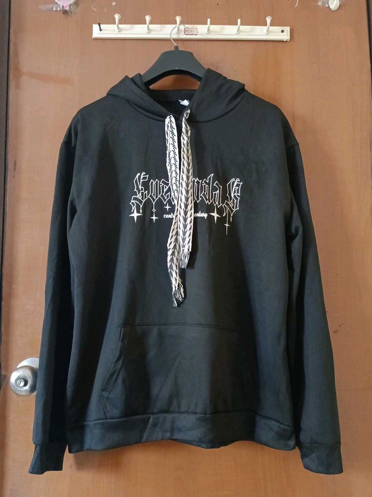Black Graphic Printed Hoodie