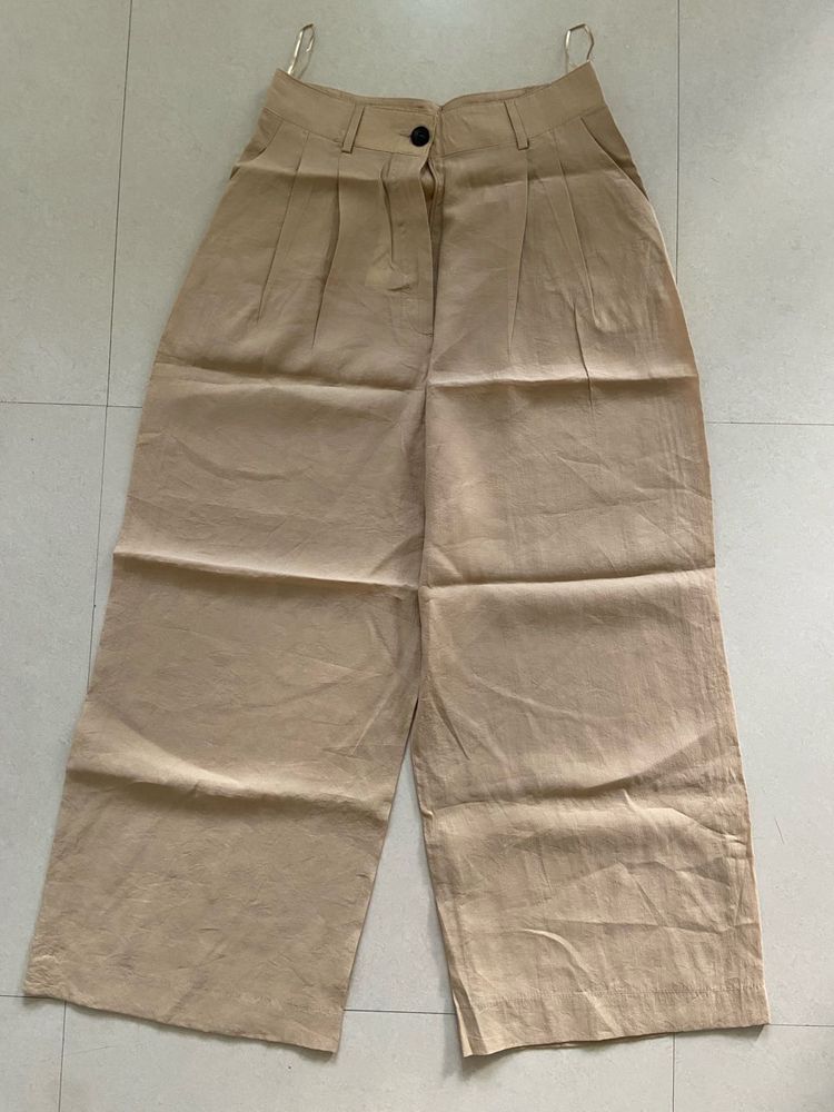 ZARA Beige Wide Leg Pants