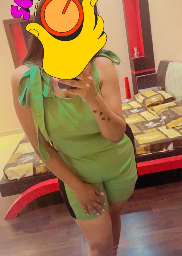Green Tie Shoulder Romper