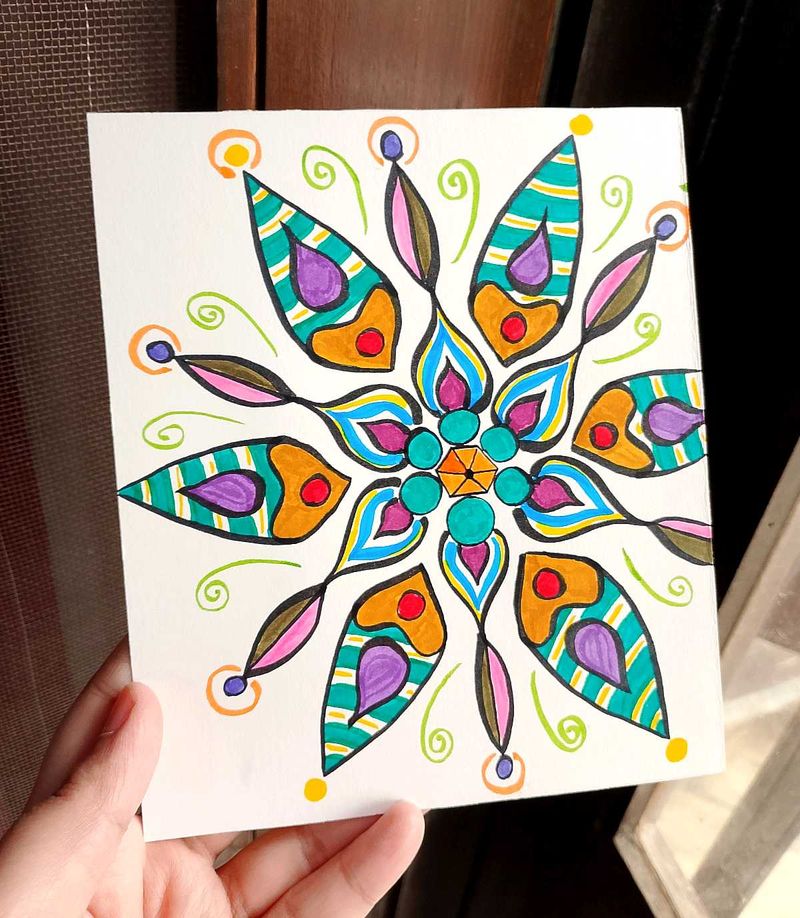 Hand-Painted Mandala Art Piece