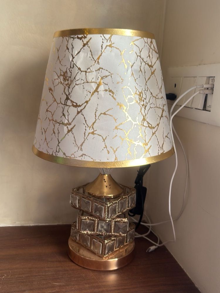 Elegant Table Lamp with Crystal Base