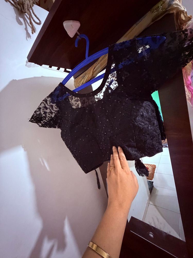 Elegant Black Lace Blouse