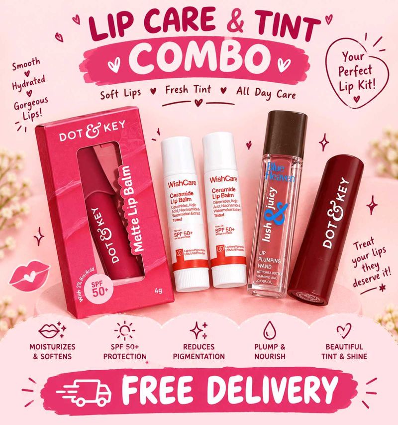 COMBO of DOT &amp; KEY, wishcare &amp; Blue Heaven lippies