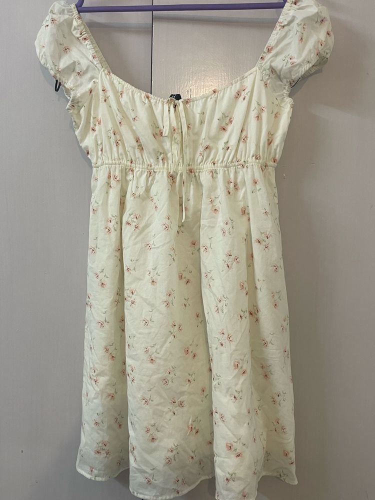 h&amp;m babydoll floral mini dress