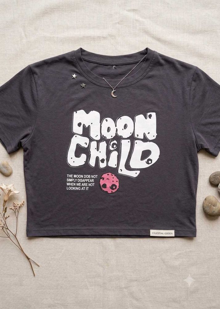 Moon Child Graphic Crop Top