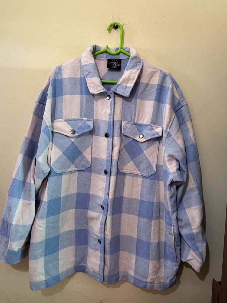 Cozy Plaid Oversized Shirt Jacket