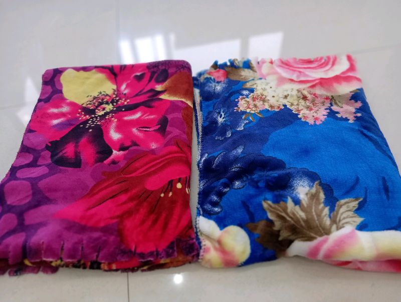Floral Print Fleece Fabric Pieces Super Soft Stole