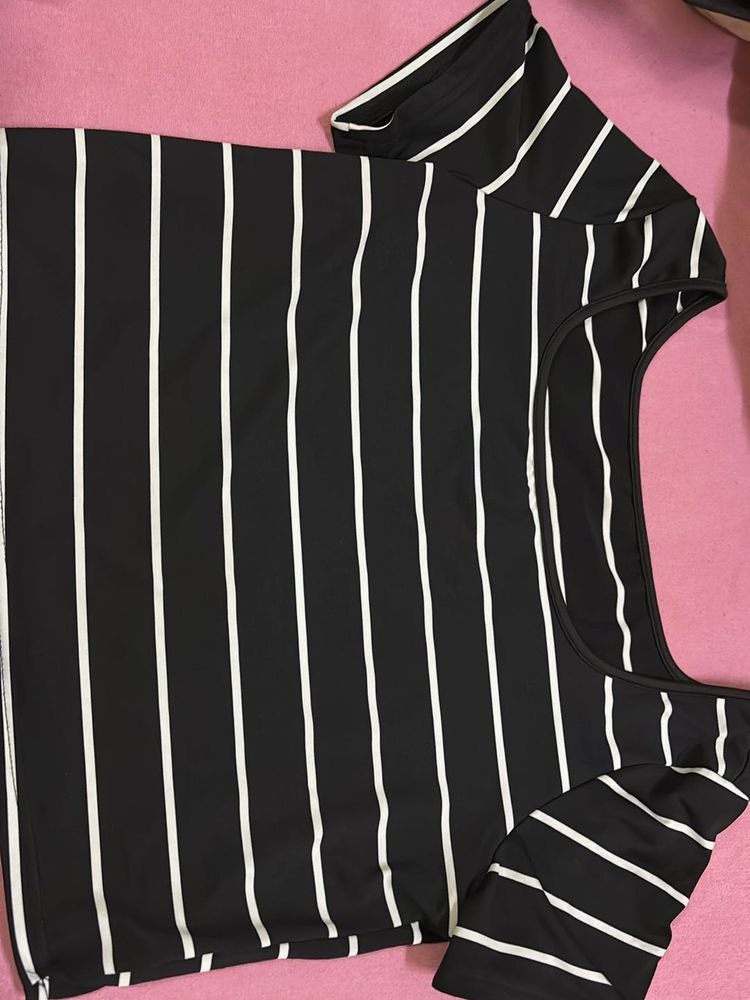 Striped Black and White Top