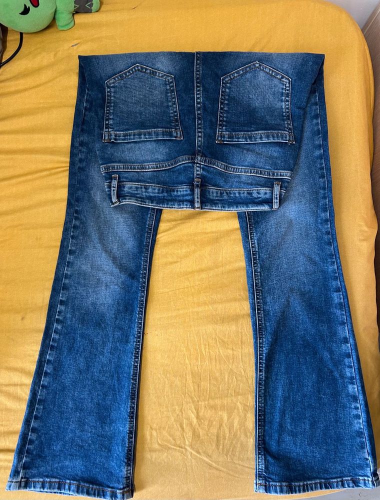Blue Wash Bootcut Jeans
