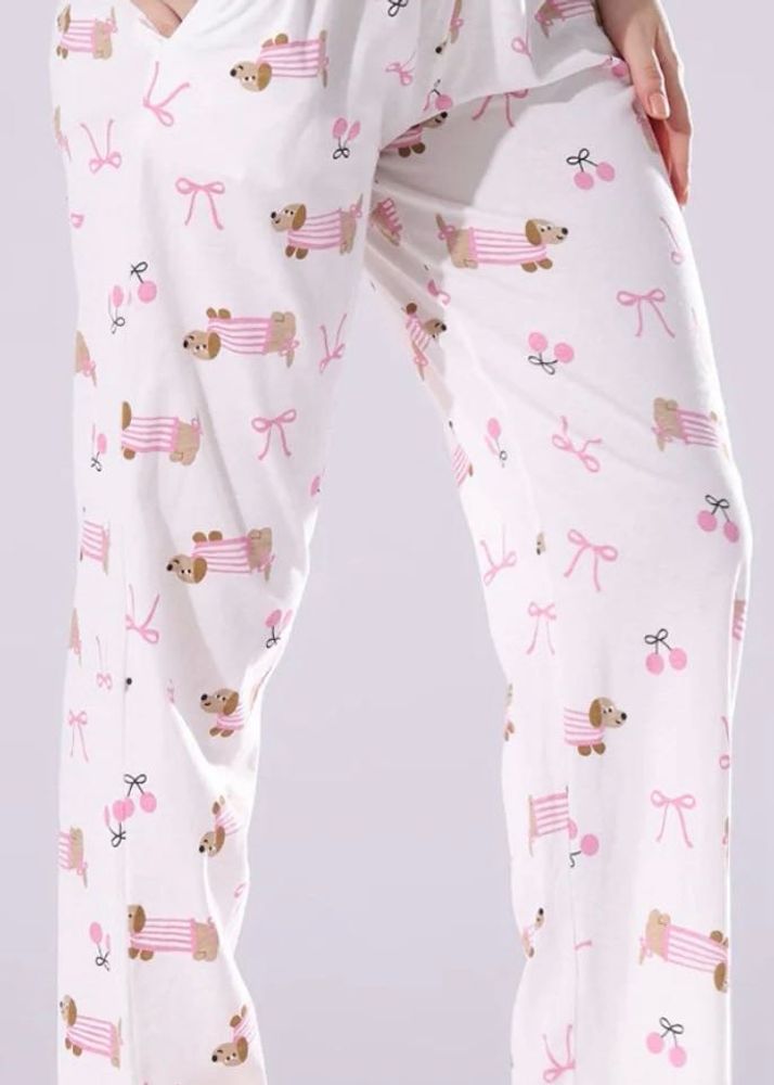Cute Dog Print Pajama Set