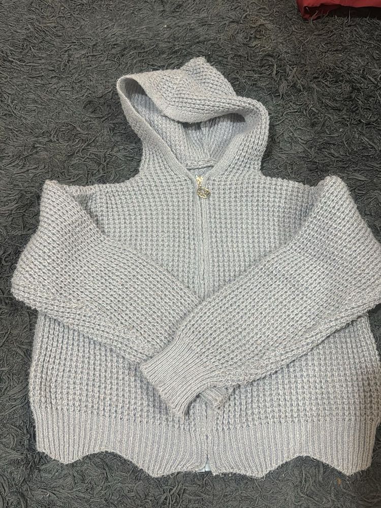 Hooded Knit Cardigan