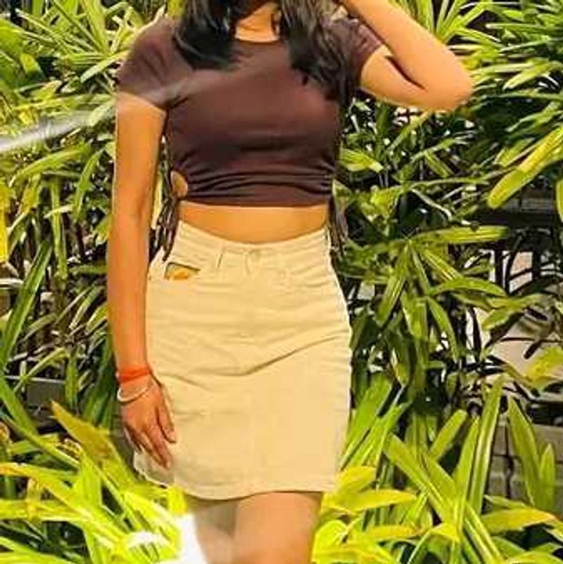 Ribbed Crop Top with Tie Detail