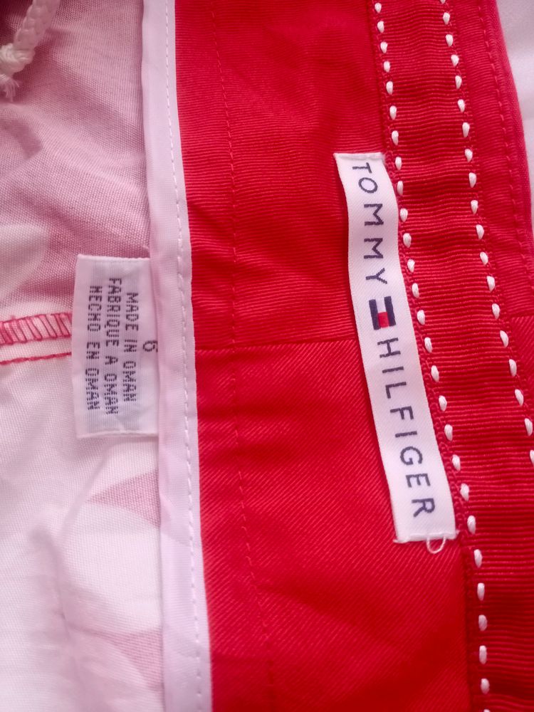Tommy Hilfiger Red And White Pant