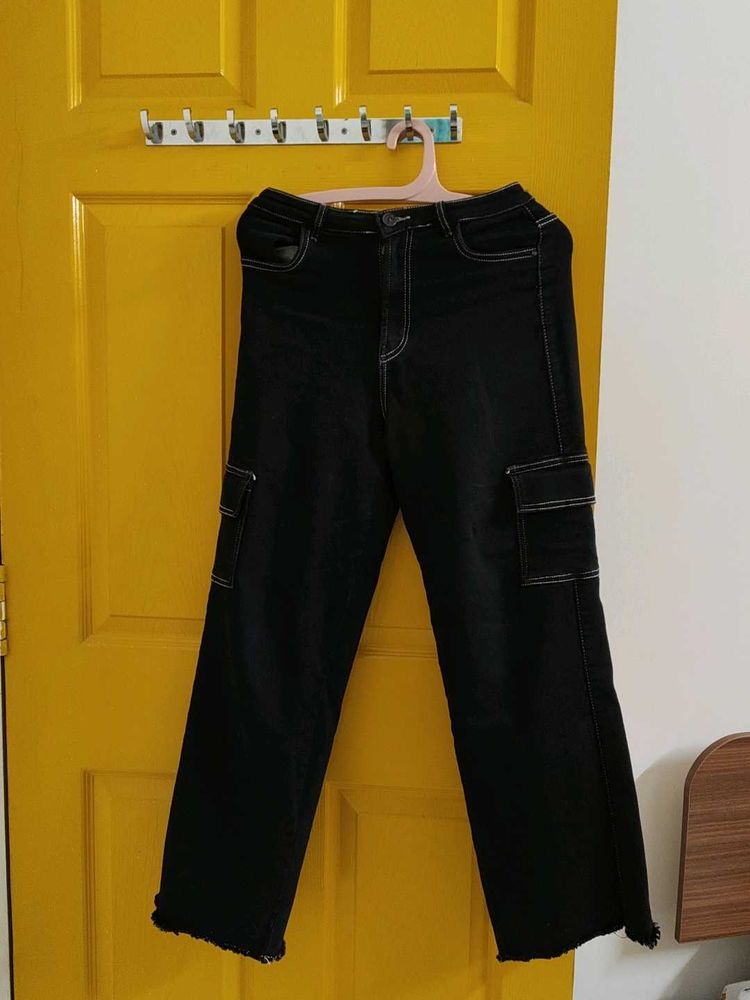Black Cargo Jeans