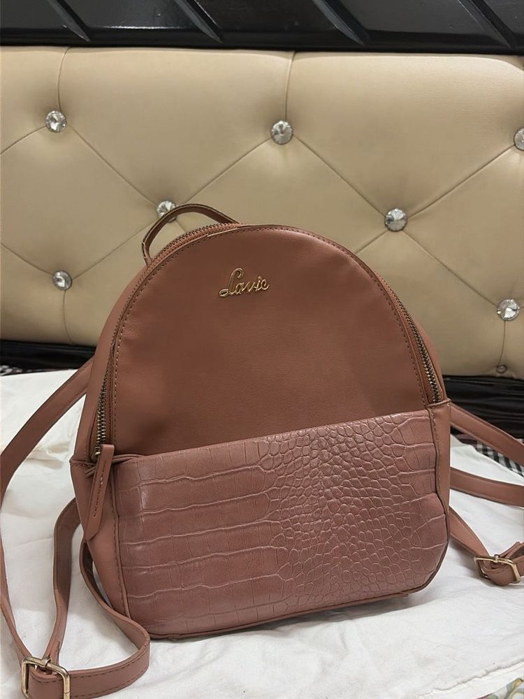 Lavie Pink Croc Backpack