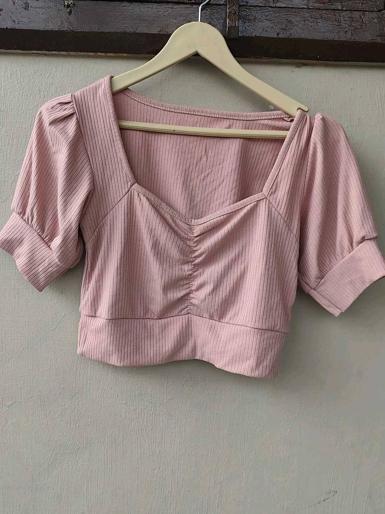 Chic Ruched Puff Sleeve Top